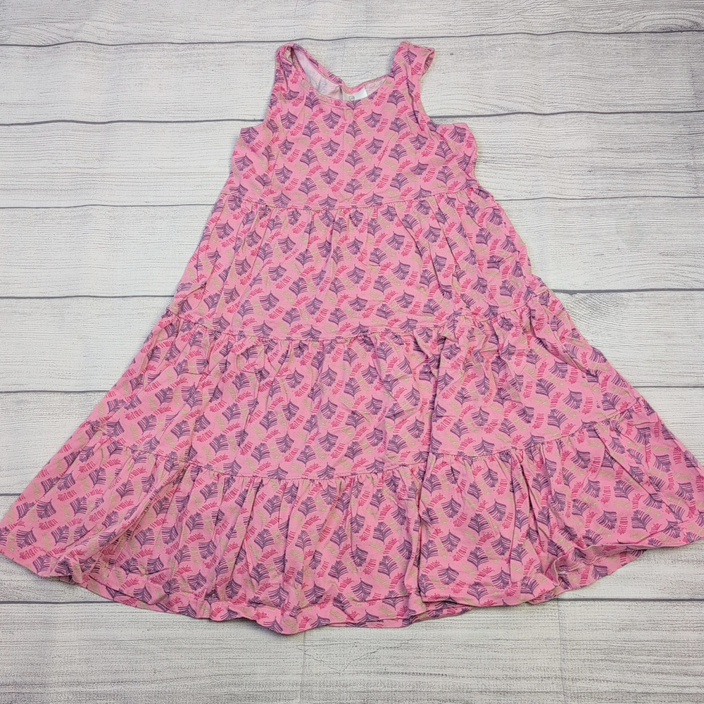 8 Hanna Andersson Pink Leaf Twirl Tank Dress